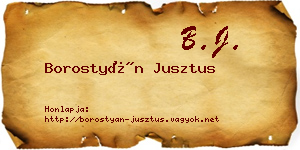 Borostyán Jusztus névjegykártya